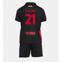 Barcelona Frenkie de Jong #21 Bortedraktsett Barn 2024-25 Kortermet (+ Korte bukser)